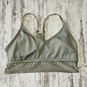 PINK Victoria's Secret Ultimate Lightly Lined Sports Bra Size Large Olive Green